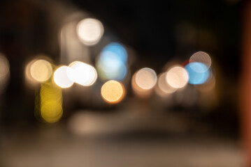 Scenic abandoned alley Trubarjeva in the city center of Ljubljana at night