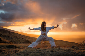 Sunrise and yoga in Hawaii