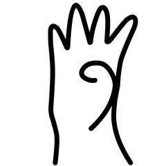 Human hand gesture doodle