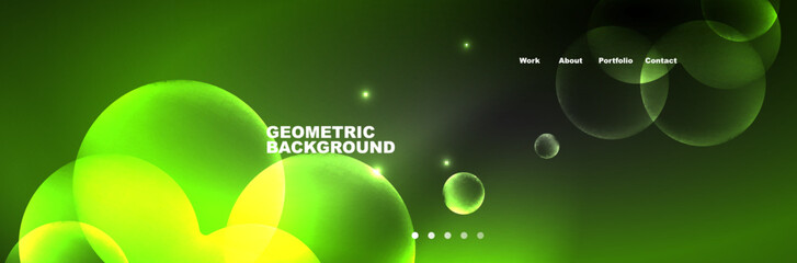 Neon glowing bubbles, circles magic energy space light concept, abstract background wallpaper design