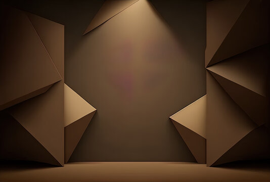 For presentations, studio backdrops, vignette frames, and floor tiles, abstract luxury plain dark brown and brown wallpaper is employed. Generative AI