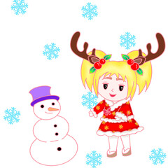 little girl in Christmas