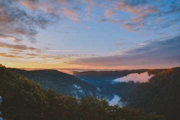 Sunset view from Coopers Rock Overlook, West Virginia
