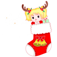 little girl in Christmas