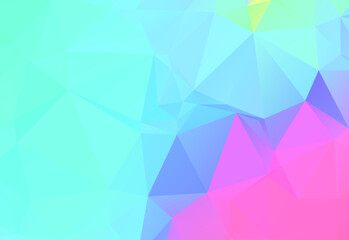 Multicolor mosaic backdrop. Geometric low polygonal background. Design element for book covers, presentations layouts, title backgrounds. Vector clip art.