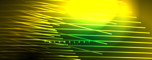 Neon shiny light abstract lines, light beams concept abstract background. Vector Illustration For Wallpaper, Banner, Background, Card, Book Illustration, landing page