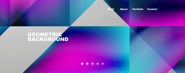 Trendy minimal geometric composition abstract background. Triangle fluid bright colors backdrop. Vector Illustration For Wallpaper, Banner, Background, Card, Book Illustration, landing page