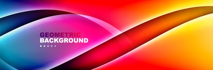 Trendy simple fluid color gradient abstract background with dynamic wave line effect