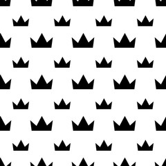 crown seamless pattern background isolated on white background and printable