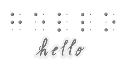 hello in braille to celebrate world braille day on january 4th. isolated transparent background png - obrazy, fototapety, plakaty
