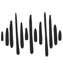 hand drawn doodle audio wave icon illustration symbol isolated