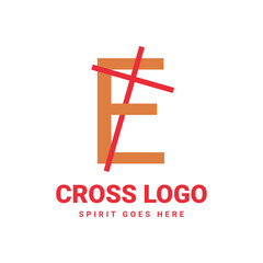 Obraz premium letter E initial cross vector logo design
