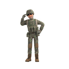 3D male army character 