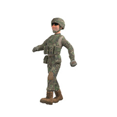 3D male army character 