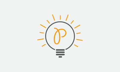 Electricity light logo and Electricity fiber logo with lighting bulb letter vector design and online bulb vector logo. Idea bulb symbol
