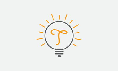 Electricity light logo and Electricity fiber logo with lighting bulb letter vector design and online bulb vector logo. Idea bulb symbol