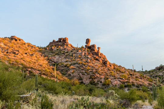 Photograph Of Rock Formations In The Superstition Mountains In Arizona.