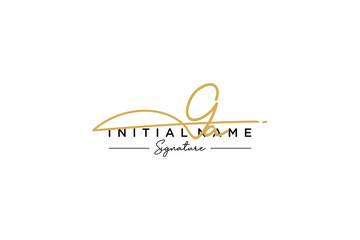 Initial GA signature logo template vector. Hand drawn Calligraphy lettering Vector illustration.
