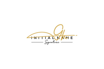 Initial GH signature logo template vector. Hand drawn Calligraphy lettering Vector illustration.
