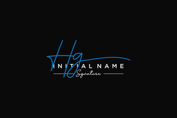 Initial HG signature logo template vector. Hand drawn Calligraphy lettering Vector illustration.
