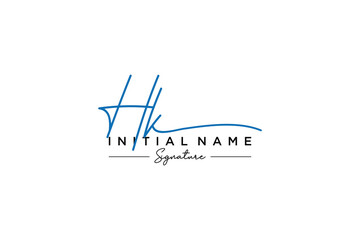 Initial HK signature logo template vector. Hand drawn Calligraphy lettering Vector illustration.
