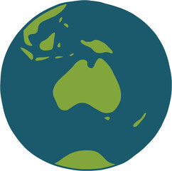 earth doodle freehand drawing.