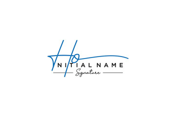 Fototapeta premium Initial HO signature logo template vector. Hand drawn Calligraphy lettering Vector illustration. 