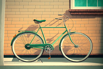 Fototapeta na wymiar contemporary bicycle outside. Generative AI