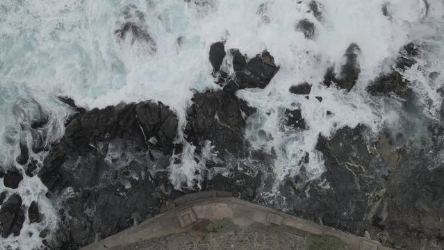 olas del mar vista del aire 