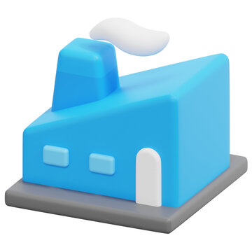 Factory 3d Render Icon Illustration