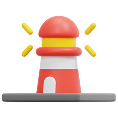 lighthouse 3d render icon illustration