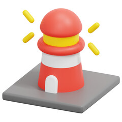 lighthouse 3d render icon illustration