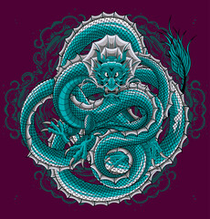 Fototapeta premium Illustration oriental dragon vector illustration