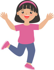 A child is jumping for joy.