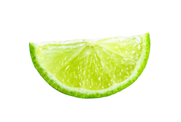 Juicy slice of lime isolated on transparent png