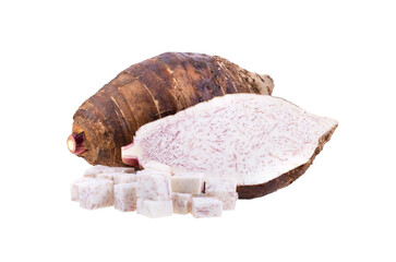 taro sliced isolated on transparent png