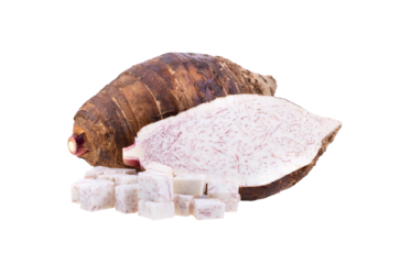 taro sliced isolated on transparent png