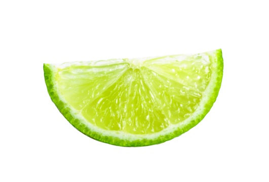 Juicy slice of lime isolated on transparent png