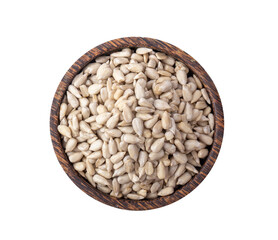 sunflower seeds in wood bowl isolated on transparent png