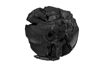 Obraz premium Black charcoal isolated on transparent background.png