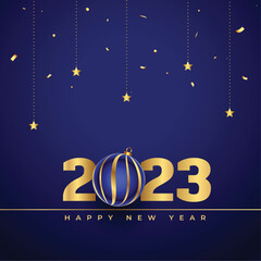 elegant 2023 new year eve banner with christmas decoration design vector illustration