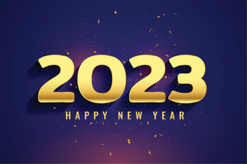 Fototapeta na wymiar happy new year holiday banner with golden 2023 lettering