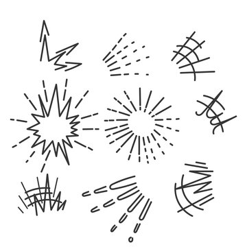 hand drawn doodle Twinkling stars Sparkles illustration vector isolated