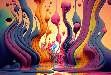 backdrop of an abstract, multicolored fluid. Generative AI