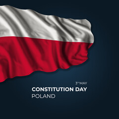 Poland constitution day greetings card