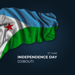 Djibouti independence day greetings card