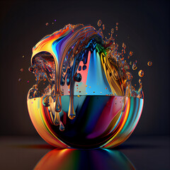 Glass sphere filled with colorful liquid