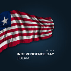 Liberia independence day greetings card