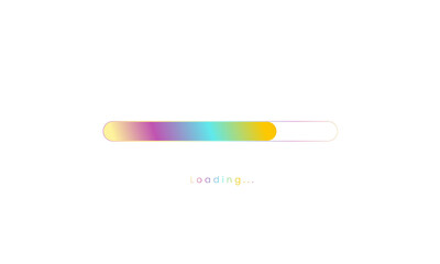 80 percent rainbow loading bar, luplouad user interface, colorful Futuristic loading symbol, a loading tap menu UI, use for Download progress, web design template, interface uploading design.