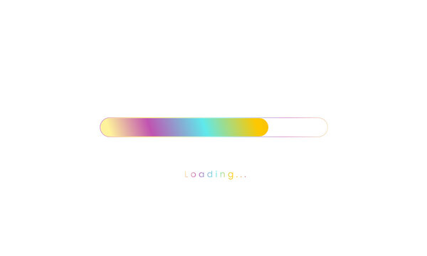 80 percent rainbow loading bar, luplouad user interface, colorful Futuristic loading symbol, a loading tap menu UI, use for Download progress, web design template, interface uploading design.